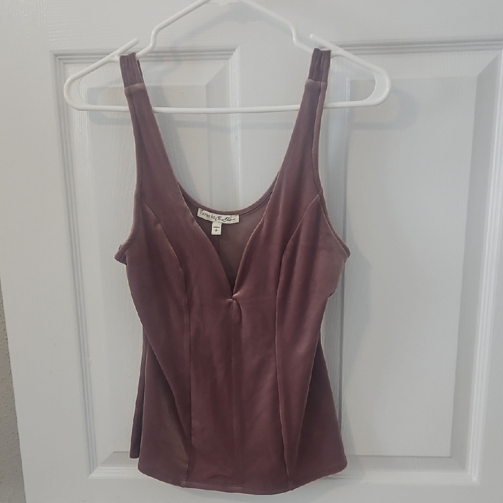 Express Dusty Rose Velvet  Tank Top